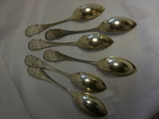 SET 6 STERLING SILVER GRAPEFRUIT SPOONS OLD CITY GATES ST AUGUSTINE FLORIDA 7