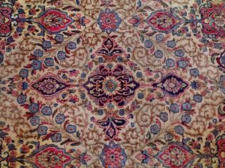 EXTRA LARGE Vintage Handknotted Floral PERSIAN Wool Rug 12x9ft Oriental Keshan 3
