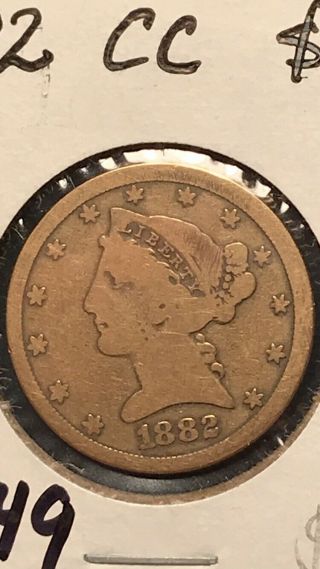 1882 Cc Liberty Gold Half Eagle $5 Rare Carson City