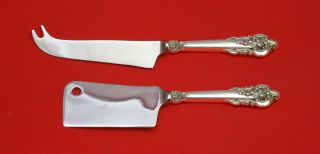 Grande Baroque By Wallace Sterling Silver Cheese Serving Server Set 2p Custom