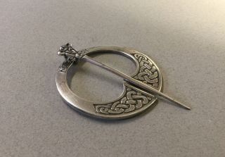 Solid Silver,  Scottish,  Iona,  Celtic Brooch.  Robert Allison,  Glasgow 1947.