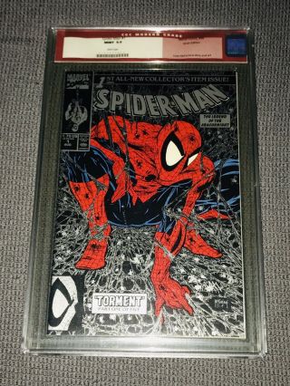 Spiderman 1 Cgc 9.  9 White Pages Silver Edition Todd Mcfarlane Cover Rare