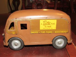 Vintage Banner Pressed Steel Jewel Tea Co.  Delivery Truck -