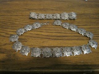 Vintage Sterling 925 Campo Taxco Necklace & Bracelet Set