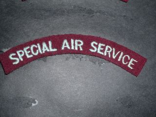 British S.  A.  S.  Special Air Service Embroidered Shoulder Title Fully Spelled Out 2