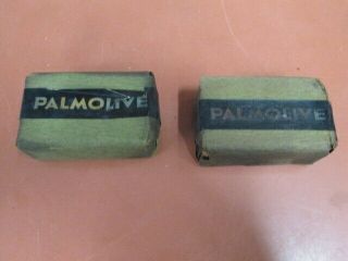 2 - Ww2 U.  S.  Army Soldiers Px " Palmolive " Bar Of Soap/ Od Wrapper,