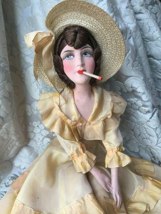 Antique French Smoking Boudoir Doll/poupee De Salon/art Deco/ Clara Bow Style