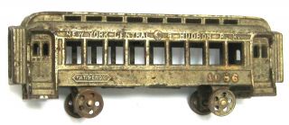 Antique Cast Iron York Central & Hudson R.  R.  1086 Toy Train Car.  Pat Pend 