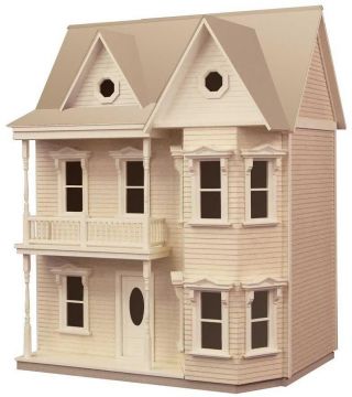 Paintable Stainable 6 - Room Princess Anne Victorian Style Dollhouse Kit Craft Set