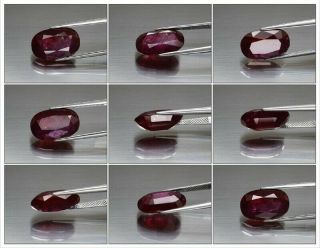 CERTIFICATE Inc.  Huge Rare 10.  64ct 16.  3x10.  3mm Oval Natural Unheated Red Ruby 3