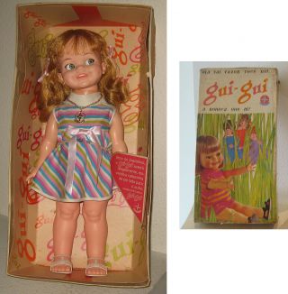 Vintage Ideal Giggles Doll By Estrela - Guigui - Green Eyes,  Long Blond Hair
