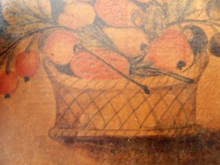 Antique Theorem oil painting miniature mid 1800 ' s basket of fruit fine detail 3