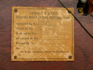 Antique Atwater Kent Model 10 Breadboard Tube Radio Vintage Audio w/ LS / NR 11