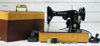 Vintage Singer 99K 1956 Sewing Machine Restored Oiled Ready To Use Case/Foot Ped 2