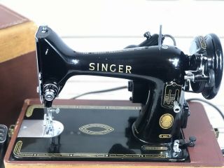 Vintage Singer 99K 1956 Sewing Machine Restored Oiled Ready To Use Case/Foot Ped 3