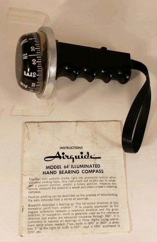 Vintage Airguide Model 64 Illuminated Hand Bearing Compass 5