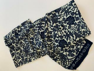 Vintage Chinese Blue Nankeen Fabric (e17)