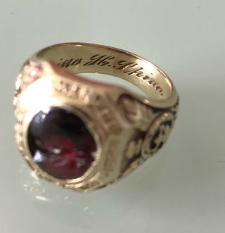 Antique 10k Gold Academy Of St Joseph Brentwood Ring With Ruby