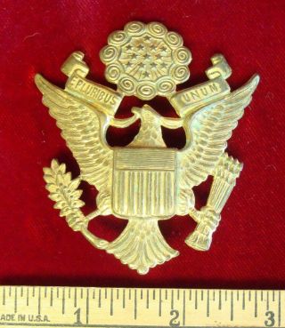 Vintage Wwii Us Army Military E.  Pluribus Unum Eagle Officer Pin Badge