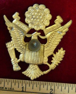 Vintage WWII US Army Military E.  Pluribus Unum Eagle Officer Pin Badge 2