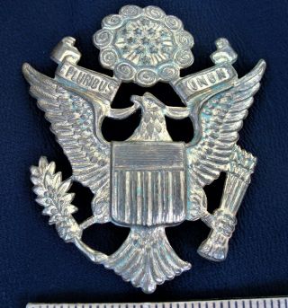 Vintage WWII US Army Military E.  Pluribus Unum Eagle Officer Pin Badge 4