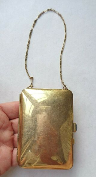 Antique Solid Gold Shell Dance Coin Cigarette Compact Purse