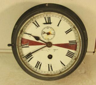 Antique Kelvin Bottomley & Baird Ltd Marine Bulkhead Radio Room Ship’s Clock