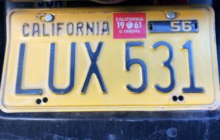 Vintage License Plates 1956 California