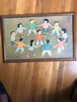 Mai - Thu Vintage Painting With Frame