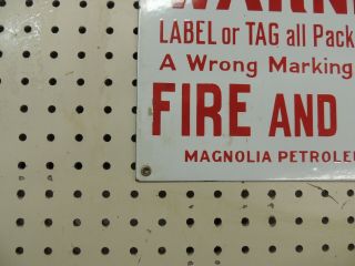 Vintage Porcelain Magnolia Petroleum Company Warning Sign 5