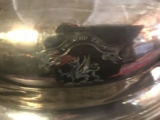 Antique English Silver Plate Meat Cover Engraved Crest Coat of Arms 6
