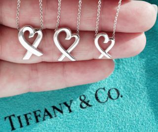 Tiffany & Co Paloma Picasso Sterling Silver Loving Heart Pendant Necklace