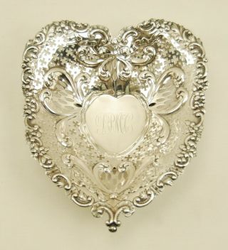 Antique Gorham Sterling Silver Heart - Shaped Pierced Dish Bowl 4312