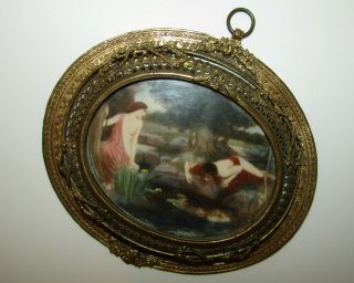 , ANTIQUE GEORGIAN CONTINENTAL MINIATURE OIL PAINTING OF NARCISSUS 2