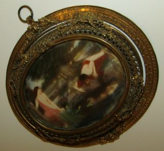 , ANTIQUE GEORGIAN CONTINENTAL MINIATURE OIL PAINTING OF NARCISSUS 3