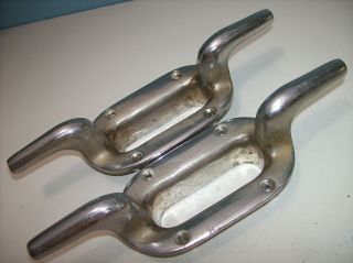 Pair Bronze Hawse Pipes W Cleat 11 - 1/2 " - Oval Cleat Hawse Pipe Very Heavy Duty