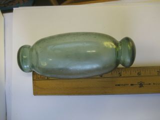 VINTAGE 5 3/4 INCH BLUE GLASS JAPANESE ROLLING PIN FISHING FLOAT 3