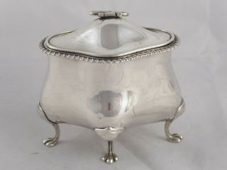 Lovely Antique Art Nouveau Solid Sterling Silver Tea Caddy Elkington 1910 161 G