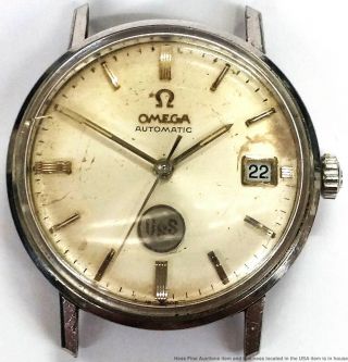 Scarce United States Steel Omega Automatic Date Vintage 1970s Mens Watch