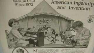 1919 SCHOENHUT TOYS PRINT ADVERTISING HUMPTY DUMPTY CIRCUS ALL WOOD DOLL CHILD 2