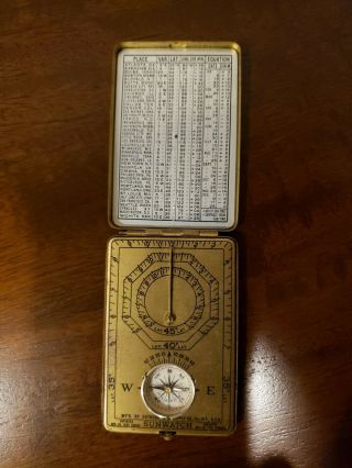 Vintage 1920 - 1921 Brass Compass Sundial " The Sunwatch " Boy Scouts Of America