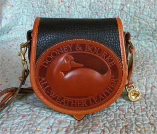 Vintage Dooney And Bourke Big Duck Shoulder Bag U.  S.  A.  Black And Tan