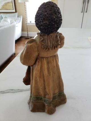 Antique Majolica C 1890 Goldscheider Terracotta Figurine Young Black Girl w/ Hat 3