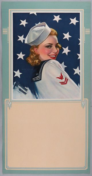 Victor Tchetchet 1940s Pin - Up Poster Wwii Victory Girl Sailor Navy Sweetheart