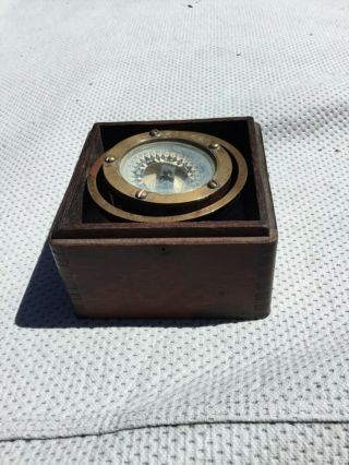 Vintage Antique Brass maritime Nautical Ship Compass 21666 3