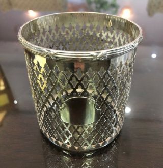 Antique R Wallace & Sons Sterling Silver Reticulated Bottle/pencil/candle Holder