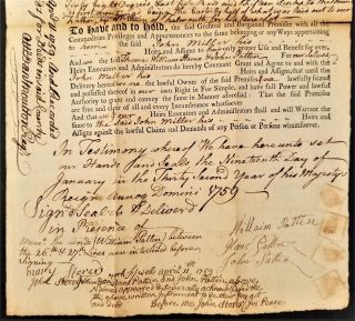 1757 antique COLONIAL DEED falmouth wells me PATTON blacksmith mar MILLER tailor 3