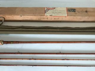 Vintage Shakespeare Antique 4 Piece Bamboo Fly Rod W Sock & Wood Box Honor Built