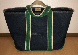 Vintage Ll Bean Boat And Tote Bag Blue Green Beach