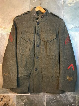 Ww1 Us Army Winter Wool Tunic Jacket Vintage Military Wwi